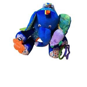 World of Eric Carle Elephant Blue Plush Activity Toy Baby Rattle Crinkle Mirror